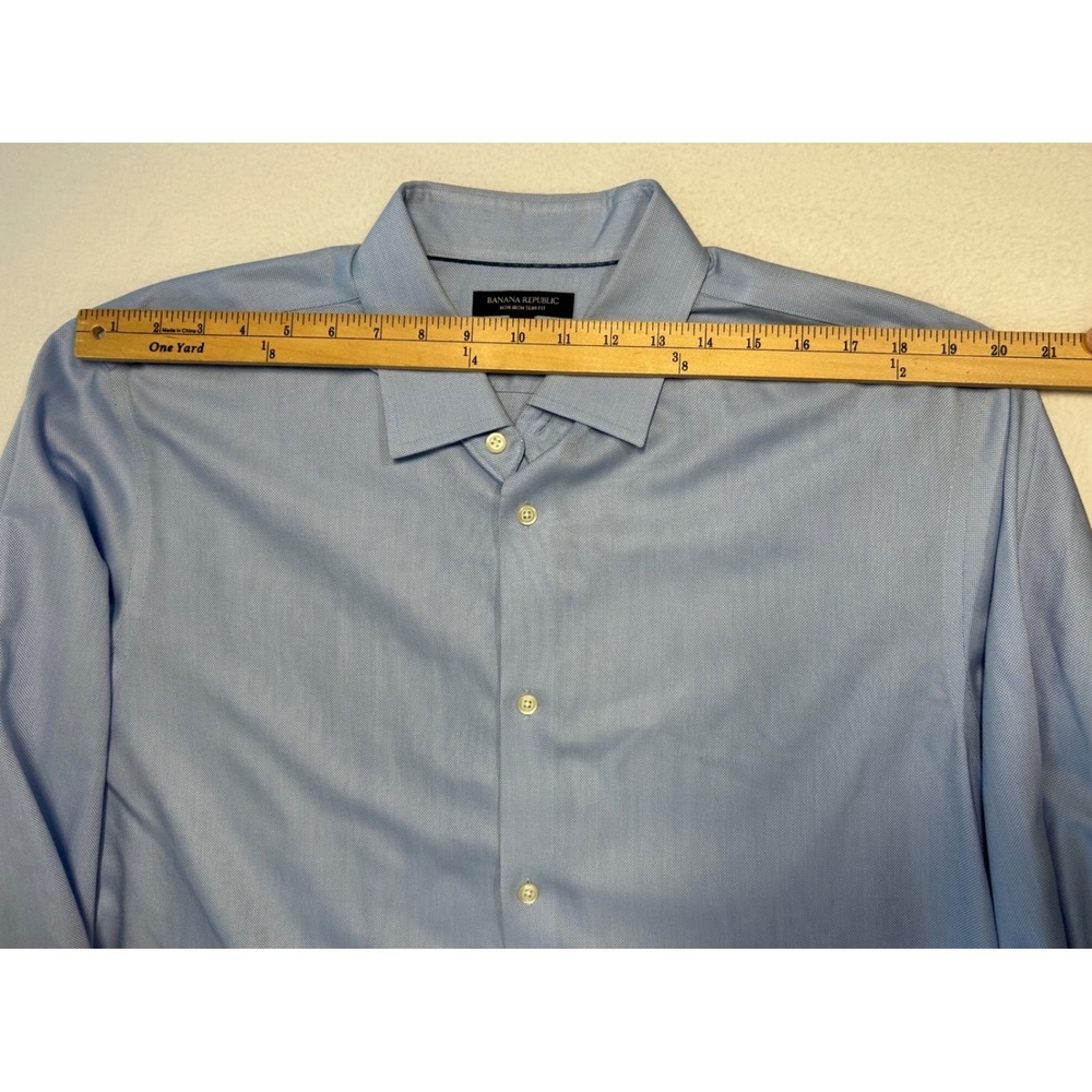 Banana Republic Royal Oxford Slim Fit No Iron Shirt Mens XL Blue French Cuff - Picture 5 of 11